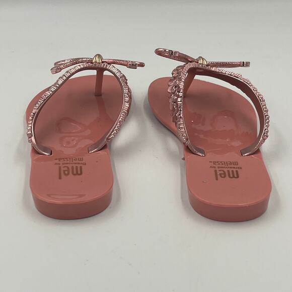 Mini Melissa Mel Harmonic Chrome III Rose Gold Sandals Little Girl sz 13 - Picture 4 of 9